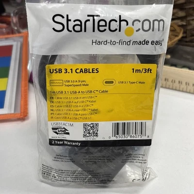 StarTech.com USB to USB C Cable - 3 ft. / 1m - 10 Gbps - USB-C to USB-A - USB 3. - Image 1 of 4