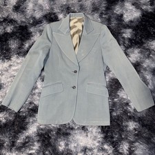 VINTAGE BABY BLUE WOOL BLAZER JACKET Size S