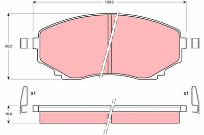 GDB1177 TRW Bremsbelagsatz, Scheibenbremse für MAZDA
