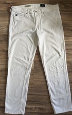 AG Adriano Goldschmied The Stilt Crop White Cigarette Jeans Women 27 Crop