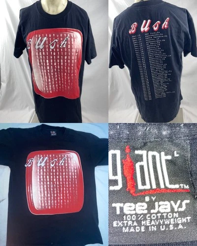 90S LARGE BUSH SIXTEEN STONE ROCK TOUR CONCERT SHIR 1990s vintage concert t-shirt, vintage, size L, single stitch, B+ condition