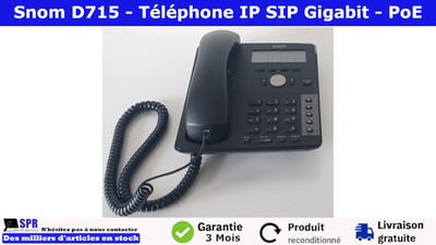 Snom D715 - Gigabit SIP IP Telefon - PoE - 4 Leitungen - ohne Sockel