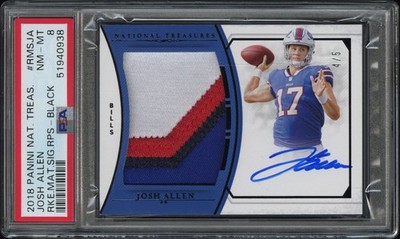 2018 PANINI NATIONAL TREASURES ROOKIE MATERIAL SIGNATURES RPS #RMSJA JOSH ALLEN 