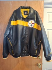 steelers leather jacket xxl