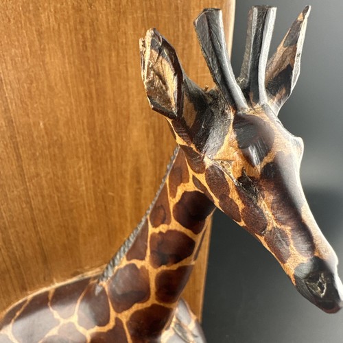 Book End Wooden Giraffe Hand Carved - Safari Jungle Animal Nursery 8" - Picture 8 of 12