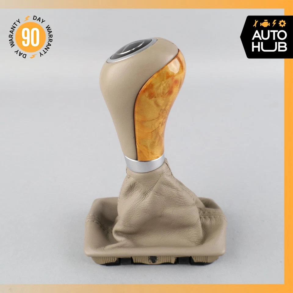 03-12 Mercedes R230 SL500 SL55 AMG Shifter Shift Knob Boot Cover Beige OEM - Image 3 of 4