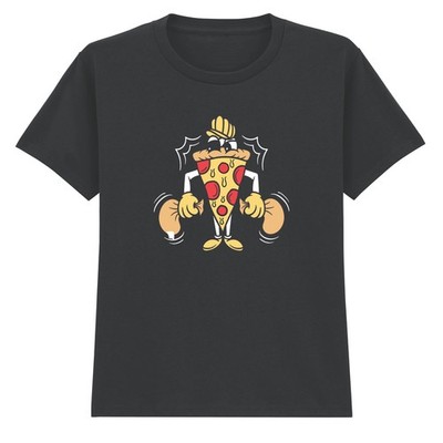 Starke muskulöse Pizzascheibe Figur Jungen Mädchen Kinder T-Shirt Peperoni Pizza