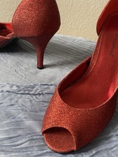 High Heels Rot Elegante Damenschuhe Pumps Glitzer Atmosphere 40