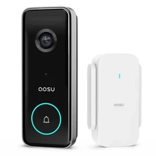 aosu 3K 5MP AI-Smart Video Doorbell Wi-Fi + HomeBase Chime – No Monthly Fee