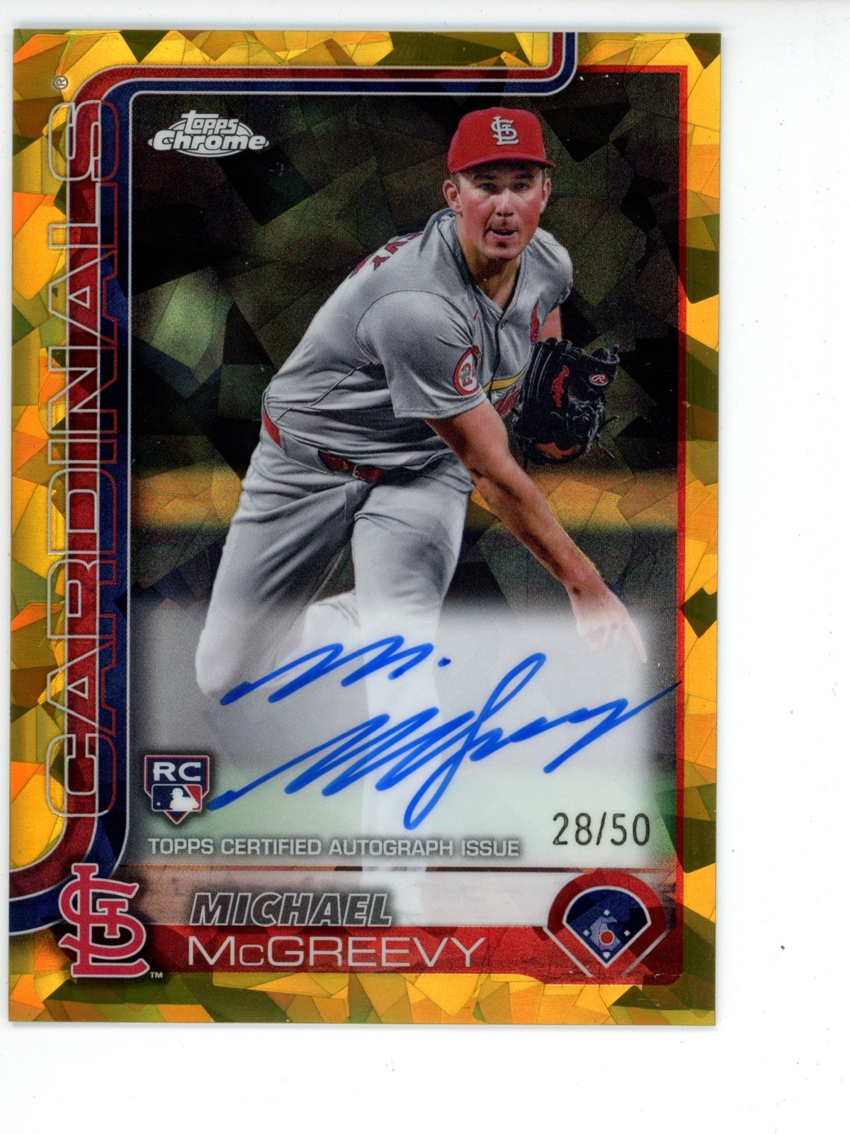 2025 Topps Chrome Sapphire Rookie Autographs Michael McGreevy Gold /50