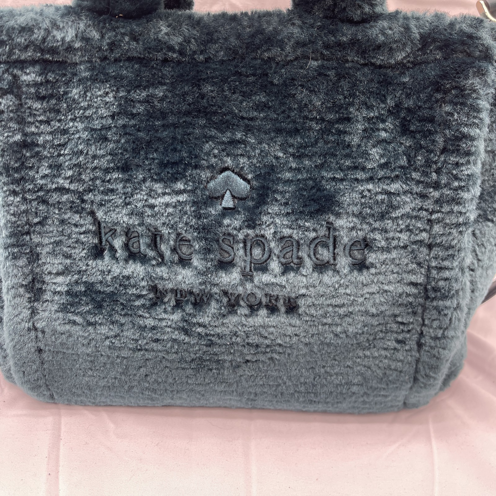 Kate Spade Womens Ella Tote Bag Faux Shearling K9390 Green thumbnail 2