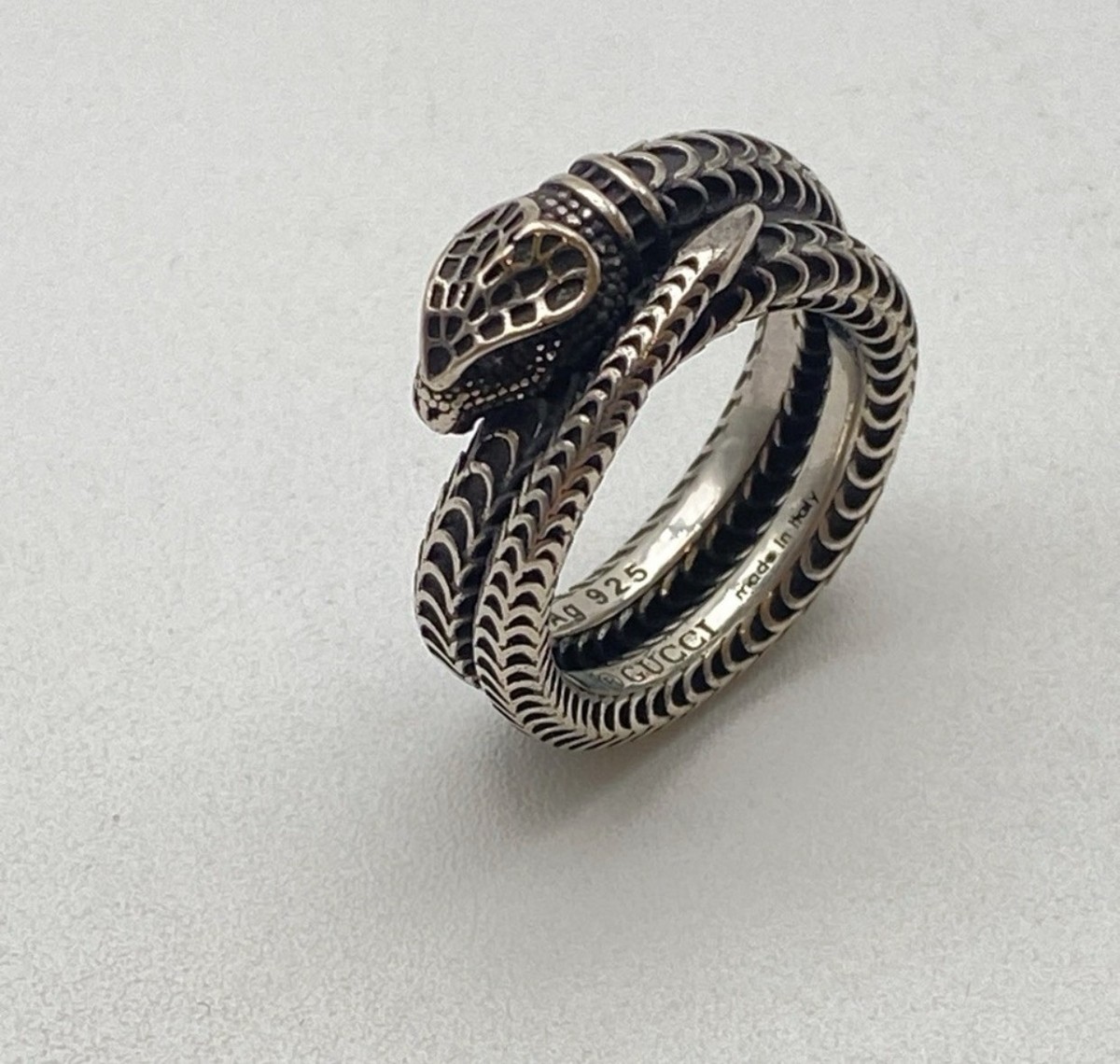 アクセサリー GUCCI Snake Twist Silver Ring GUCCI Silver 925 Garden Snake Ring Size 7 | eBay