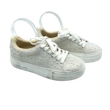 Betsey Johnson Sidny Pearl Sneakers Lace Up White 6.5