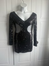 NWT Fashion Nova Women's Black Sequin Dress, Size: XS