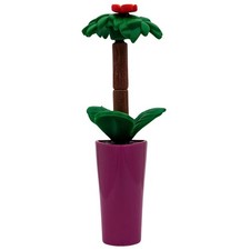 Playmobil large pink flower pot plant flower city house shop
