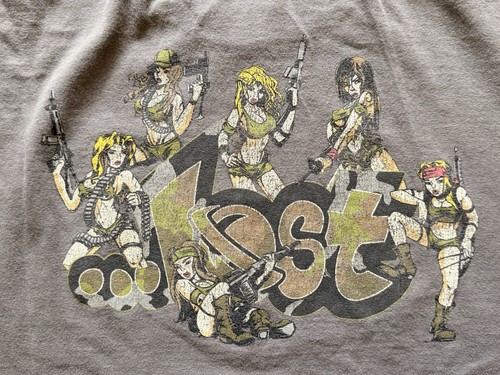 Vintage Lost Enterprises Girl Babe Army T Shirt XL Y2K Surf Skate