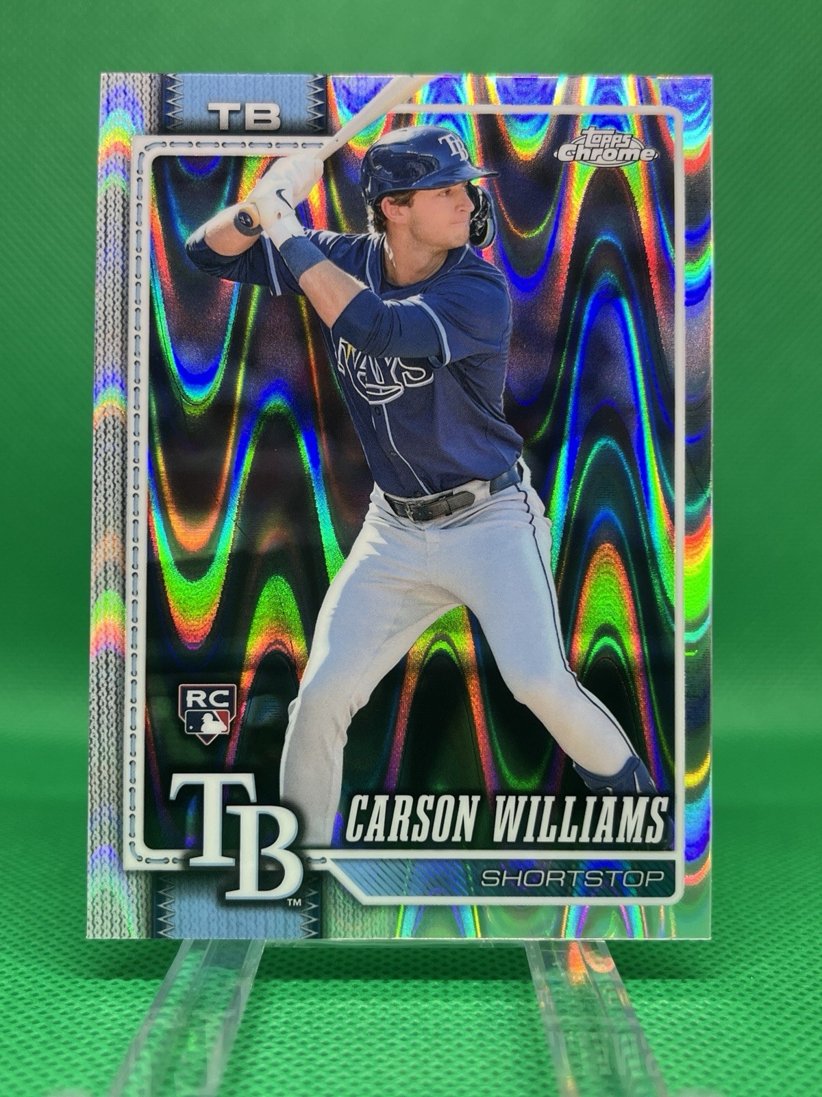 2026 Topps Chrome Carson Williams RC #195 Raywave Refractor Tampa Bay Rays SS ⚾️