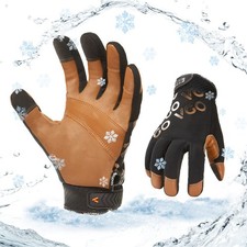 Vgo... GA9603FW XL -4 F Lined Leather Waterproof Winter Work Gloves