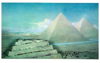Vintage Postcard Egyptian Pyramid Builders Diorama Museum of Science Boston
