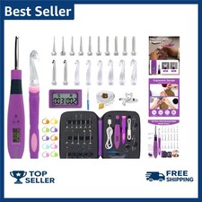 Light Up Crochet Hooks Set with Digital Counter 18 Sizes from 2.0mm to 14.0mm