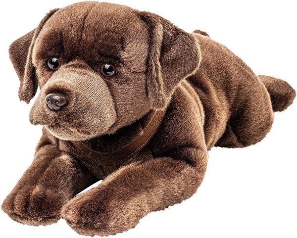 Labrador Dunkelbraun Liegend 70 Cm Kuscheltier Hund PlüSchhund Stofftier-image