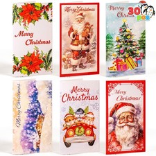 30 PCS Christmas Classic Money Cards with Envelopes, Xmas Money Cards for Gift H