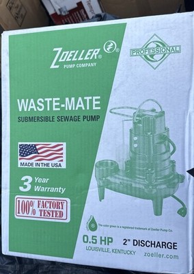 Zoeller 267-0001 1/2 HP Cast Iron Sewage Pump (2'') with Vertical Float