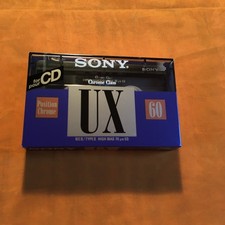 1 x cassetta Sony UX 60, IEC II/posizione cromata, mai usata in confezione originale, 1992