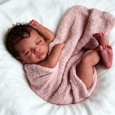 Black Reborn Baby Dolls Girl, 19 in Realistic Baby Doll, Silicone Babys Doll, Bl