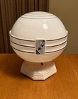 Art Deco Nouveau Black/White Virden Milk Glass Ceiling Light & Shade Circa 1930