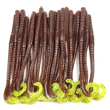 25 Hand Poured 5” Finesse Hook Tail Plastic Worms. “Witch’s T”