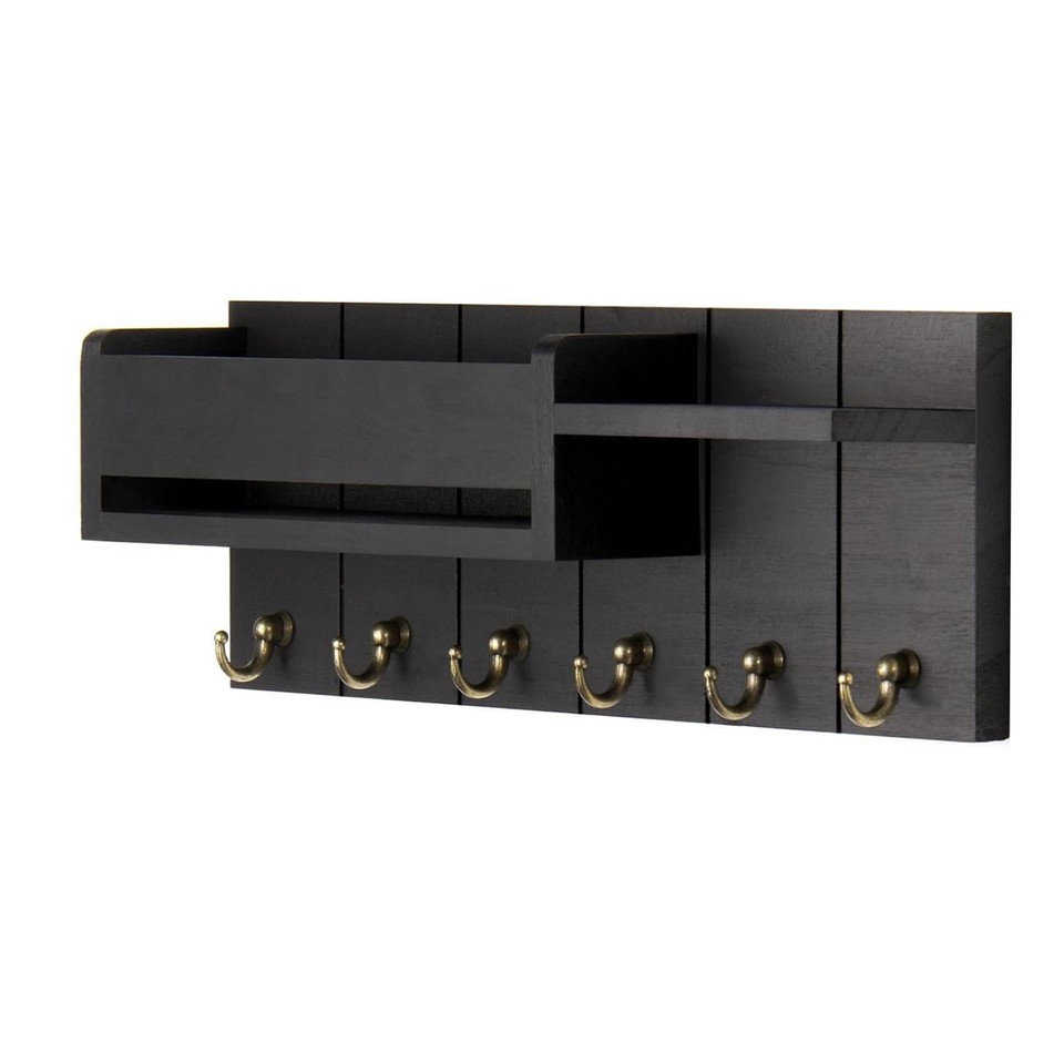 Wall Key Holder Wall Storage Rack Wooden Entryway Organizer Rustic ...