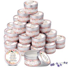 24 Pcs Flowers Baby Shower Party Favors Candles Lavender Scented Baby Shower ...