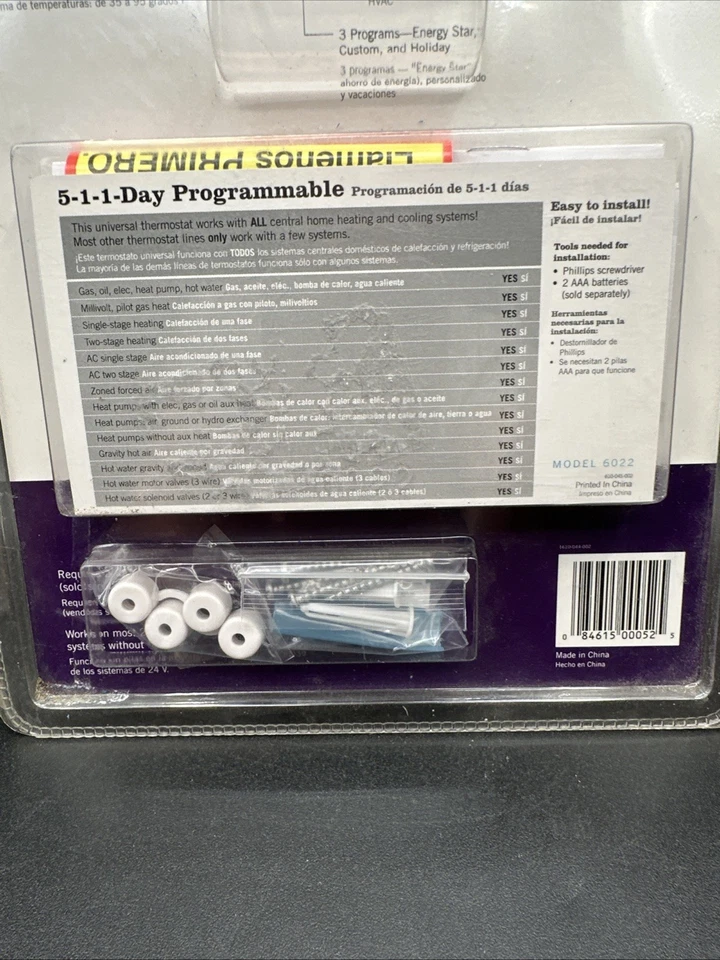 RiteTemp 6022 Universal Programmable Thermostat NOS - Image 4 of 4