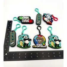 Dude Perfect Bag Tag Keychain Lot 7pc Wheel Unfortunate Golf Panda DP Logo