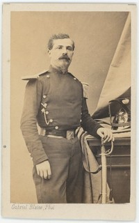 CDV militaire circa 1862. Pierre Boyancé lieutenant au 5e lanciers. Cavalerie.