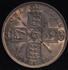 Florin 1919 George V S4012 gVF  .925 Silver (T37)