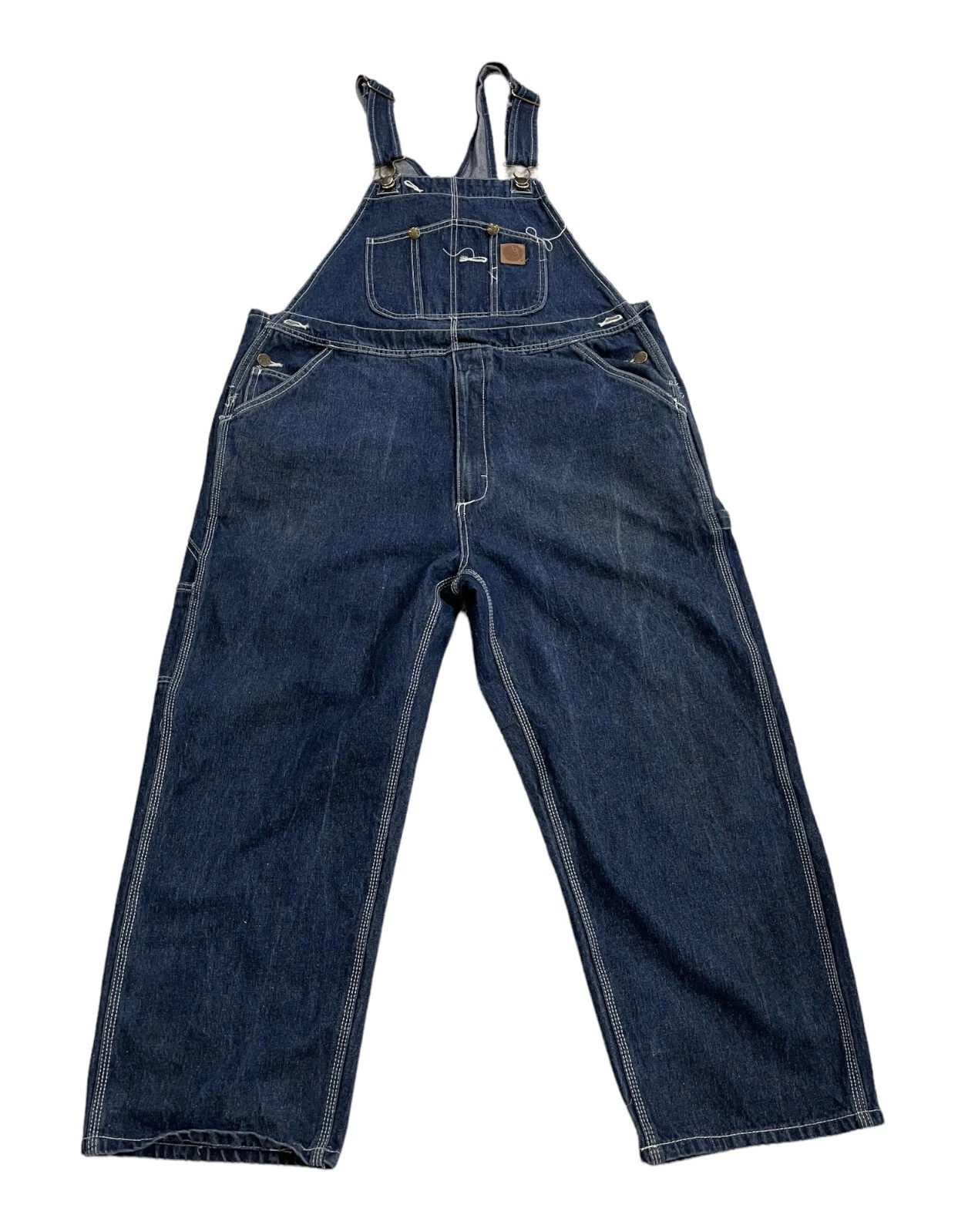 Berne Bibbed Blue Denim Carpenter Workwear Overalls Men’s Size 36x30 B1212DN