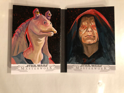 2021 Topps Star Wars Masterwork JAR JAR BINKS/DARTH SIDIOUS SKETCH BOOK 1/1