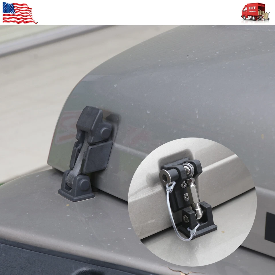 2PCS Aluminum Hood Latches Locking Hood Catch Latch For Jeep Wrangler TJ 1997+ Foto 2 de 4