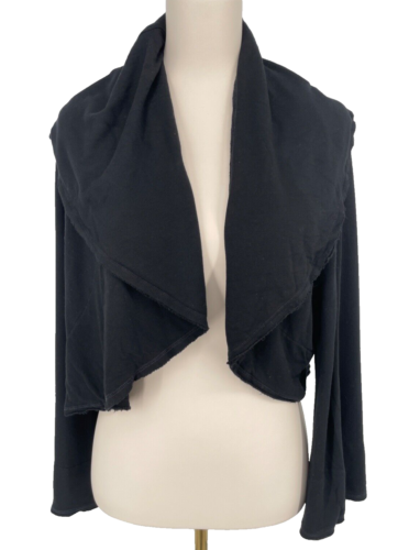 Bryn Walker womens XS/S black knit Cardigan Open front ruffle bolero crop flare