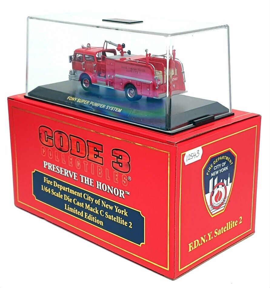 Code 3 FDNY Mack C Pumper Satellite 2 Die Cast 1 64 Scale 12543 C3