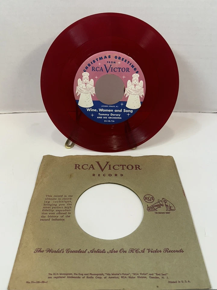 Christmas Greetings by RCA Victor (1959) Tommy Dorsey & Orchestra, RED 7” VINYL Foto 2 de 4