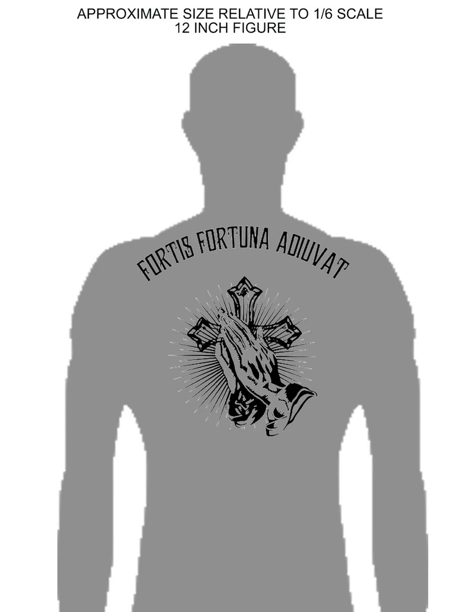 Fortis Fortuna Adiuvat Tattoo Waterslide Decal for 12 inch action figures