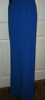 Linea,Pants,Bright Blue,Full Leg,Pull On,Elastic Waist,Knit Poly/Spandex,Pants,L