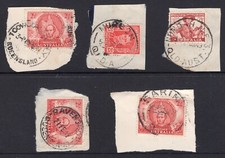 Queensland pre-decimal postmark group on piece