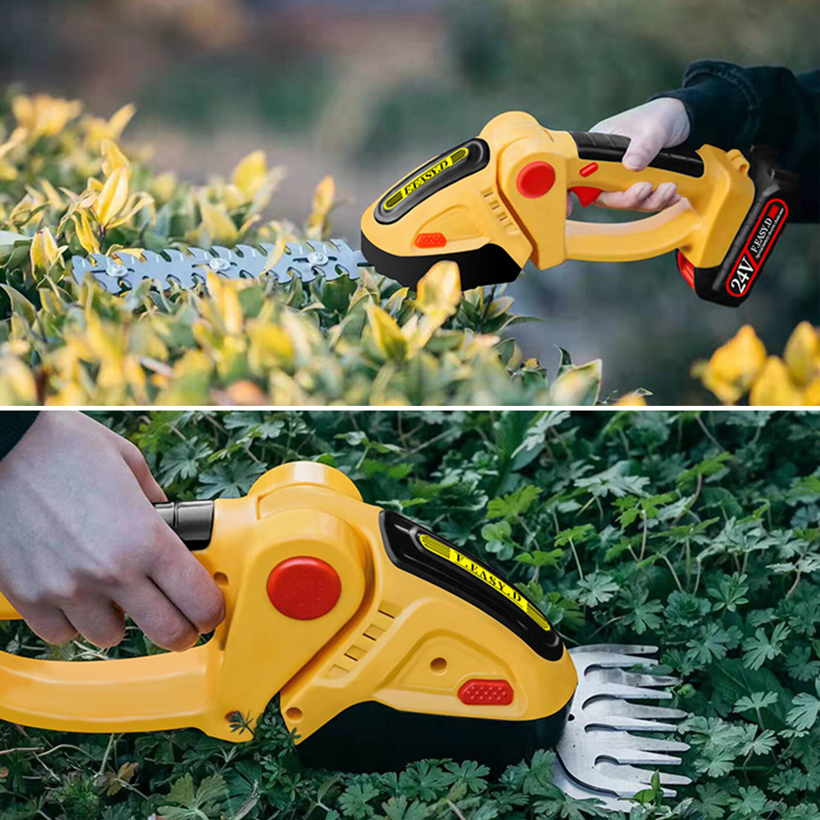 Rechargeable Electric Handheld Cordless Grass Clipper & Hedge Trimmer