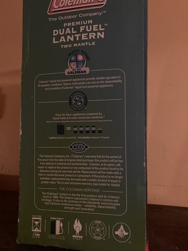 Coleman Lantern Premium Dual Fuel 2 Mantle Lantern With Manual USA 12/07 Gray - Picture 14 of 20
