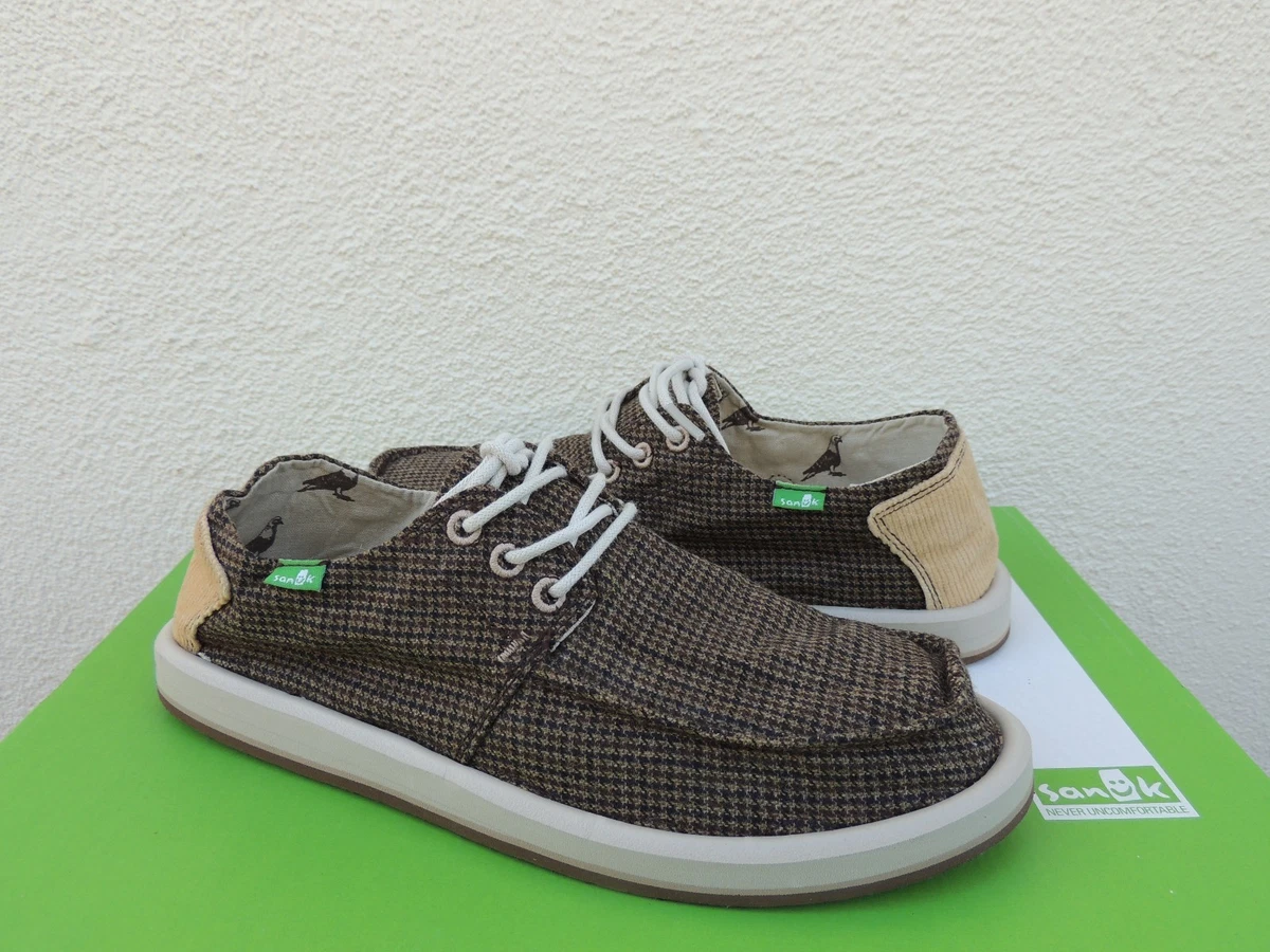 SANUK DREWBY DROPOUT BROWN SIDEWALK SURFER LACE UP SHOES MEN US 8