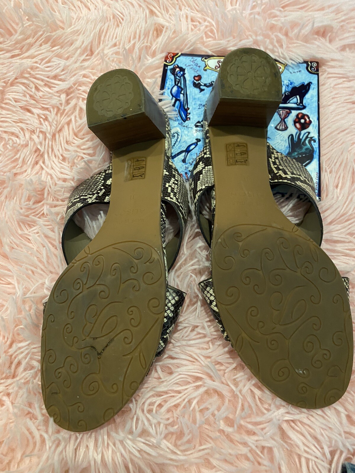 Brighton Alison Python Silver Metallic Block Heel… - image 4